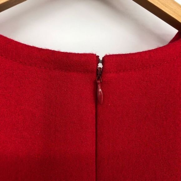 70’s Vintage Bill Blass Red Neiman Marcus Crisscross Lace Up Elbow Sleeve Dress - Picture 7 of 16